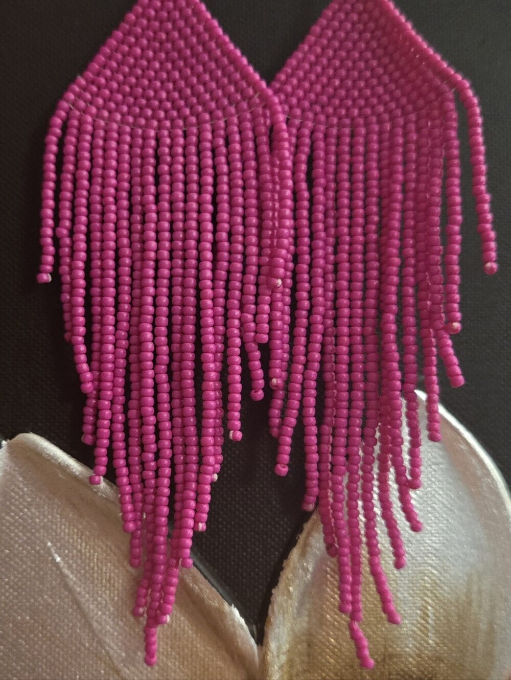 Bohemian Barbiecore Beaded Earrings ~ New